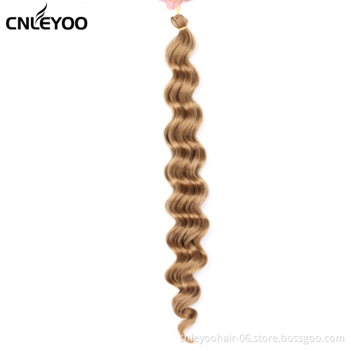 Light Brown Deep Wave Bulk Hair 20 Inch Pre-twisted Synthetic Deep Hair Crochet Braids For Beauty